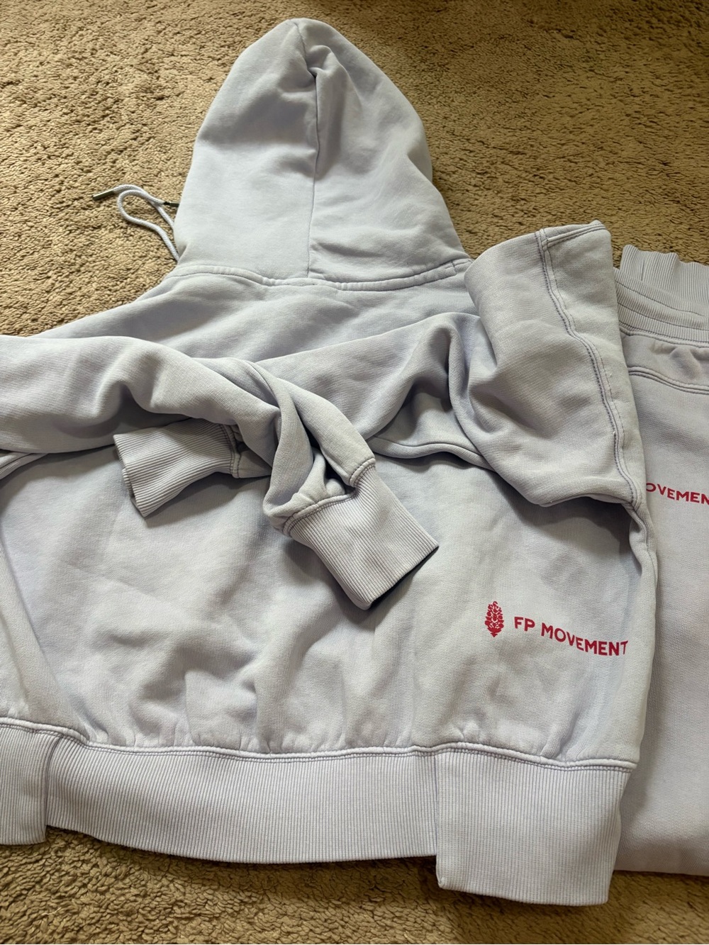 FP Movement by Free People Lavender Crop Hoodie & Sweatpants Set - Picture 2 of 3